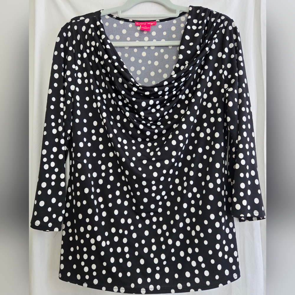 Sunny Leigh Black and White Polka Dot Blouse